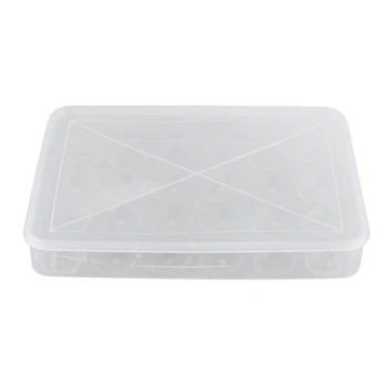 

Covered Egg Holder for Refrigerator, 24 Eggs, Clear, Plastic:white