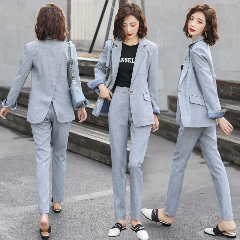 

Western Style Elegant Small Suit Korean-style Trendy Two-Piece Set 2019 Autumn Solid Color Set