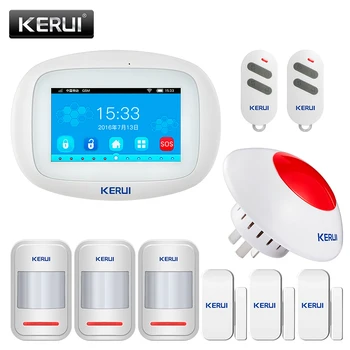 KERUI K52 Wifi GSM APP Control Alarm Set For Home Security GSM SMS 4.3 Inch TFT Color Wireless IOS/Android Burglar Alarm System yobang security wifi gsm home burglar security alarm system wireless kits app control rfid card sms alert panel
