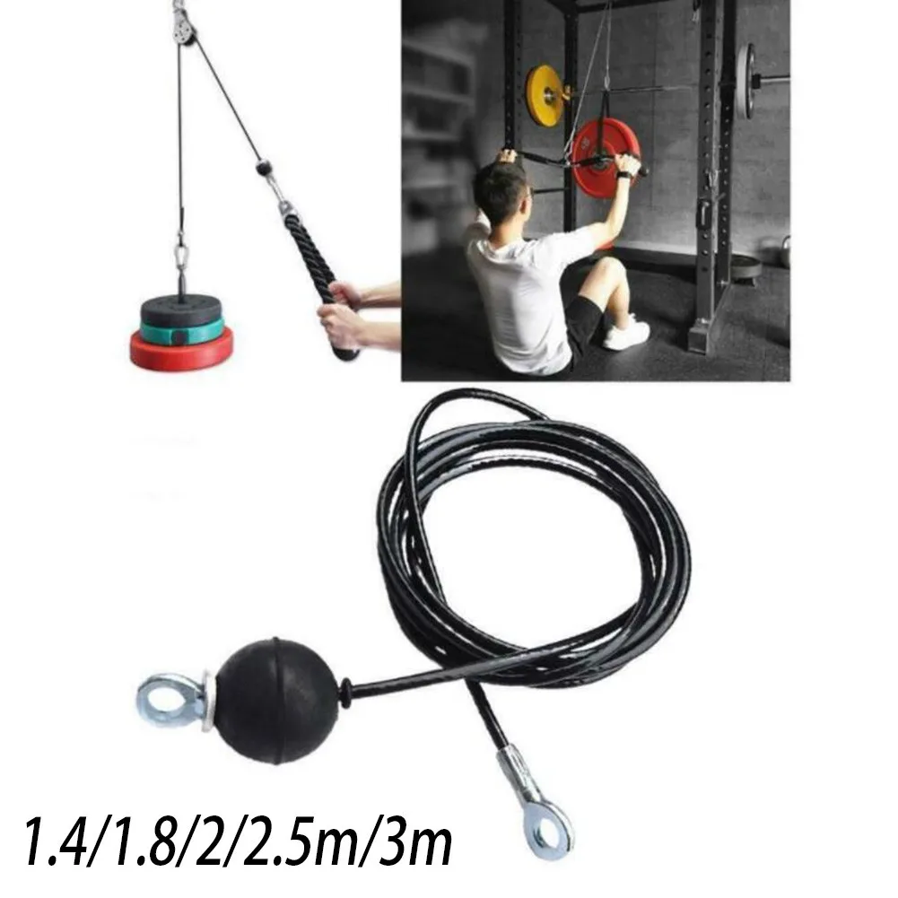 1pcs 1.4/1.8/2/2.5/3M Steel Wire Rope Kit DIY Weight Multi Gym Cable Fitness Pulley Home Gym Fitness Equipment Accessories gym accessories fitness cable pulley fitness pulley cable fitness pulley