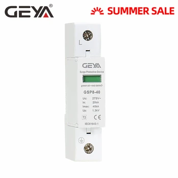 

Free Shipping GEYA GSP8 1P 40KA SPD Surge Protector 275V 385V 400V 440V Surge Protection Device Low-voltage Arrester Device