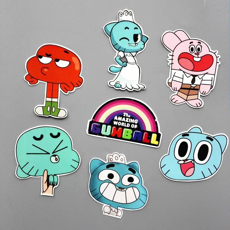 

TD ZW 14Pcs/set Funny Anime The Amazing World of Gumball Sticker For Car Laptop Backpack Motorcycle Phone Decal Kids Toy Sticker