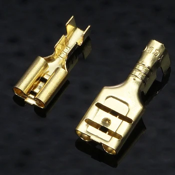 

200PCS/100Pairs Male/Female Spade Crimp Terminals Electrical Insulating Sleeve Wire Wrap Connector for 22-16 AWG 0.5mm2-1.5mm2