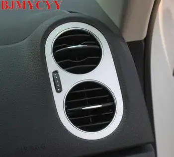 

BJMYCYY 2PCS Auto instrument desk on both sides of the air-conditioning outlet ABS decorative box for volkswagen tiguan 2010-16