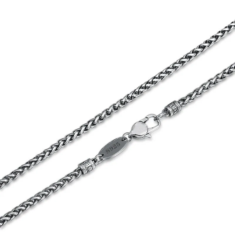 BOCAI, новинка, S925 чистое серебро, модное ювелирное изделие, шесть слов, vajra, истина, пестик, твист, 3 мм, ожерелье для мужчин, тайское серебро, мужское ожерелье