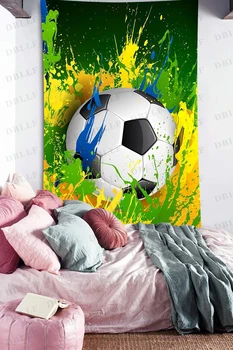 

Simsant Soccer Theme Decor Tapestry Football Sports Art Wall Hanging Tapestries for Living Room Home Decor Banner