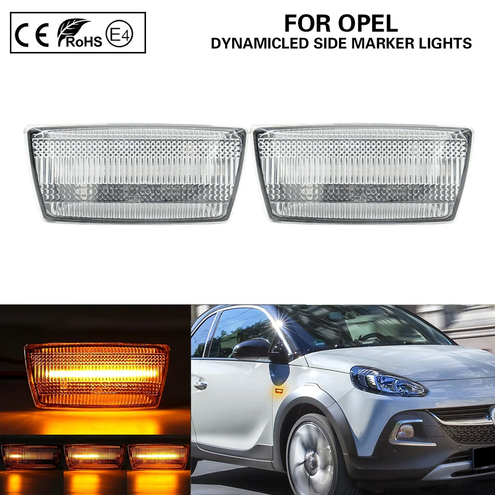 Светодиодный динамический Боковой габаритный фонарь указателя поворота для Opel