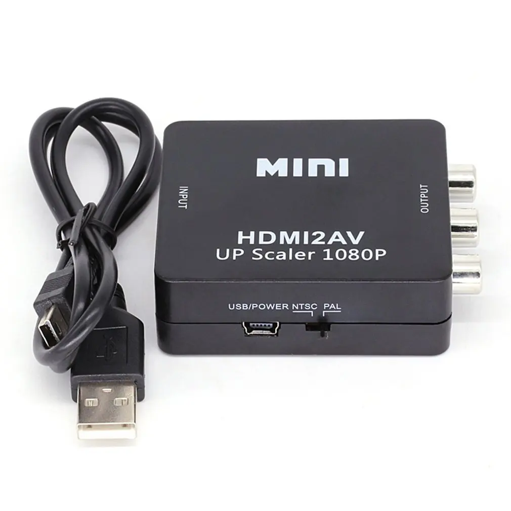 Синий 1080P HDMI в RCA AV/CVSB L/R адаптер видео конвертер HDMI2AV адаптер конвертер для NTSC PAL выход HDMI в AV адаптер - Цвет: Синий