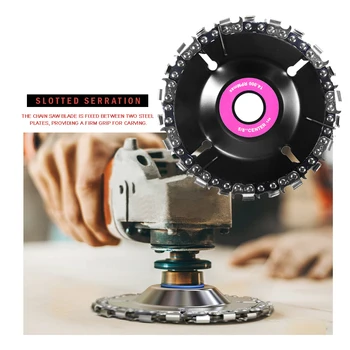 

4 Inch 22 Tooth Chain Disc Discs Carbide Tipped Saw Blade Chainsaw Wheel for Angle Grinders Wood Cutting Tool