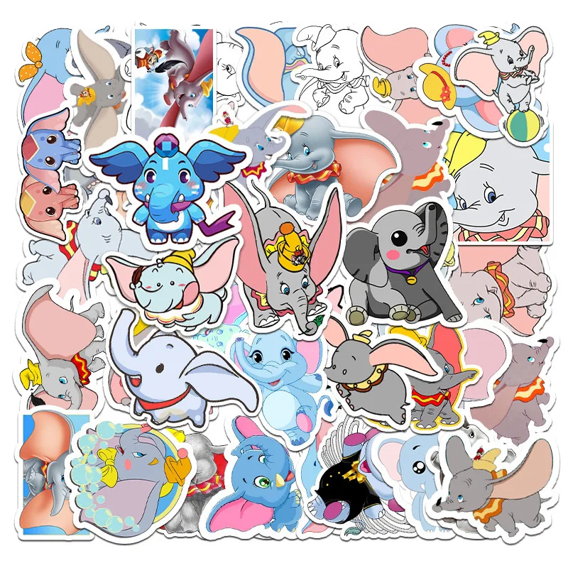 10/30/50pcs Dumbo Cartoon Stickers Aesthetic DIY Scrapbooking Fridge Water Bottle Laptop Waterproof Cute Disney Sticker Packs