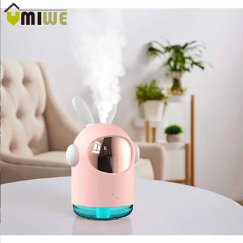 

350ML New Space Rabbit large capacity Intelligent Wireless Mini Air Humidifier for Home Car USB Fogger with LED Night Lamp