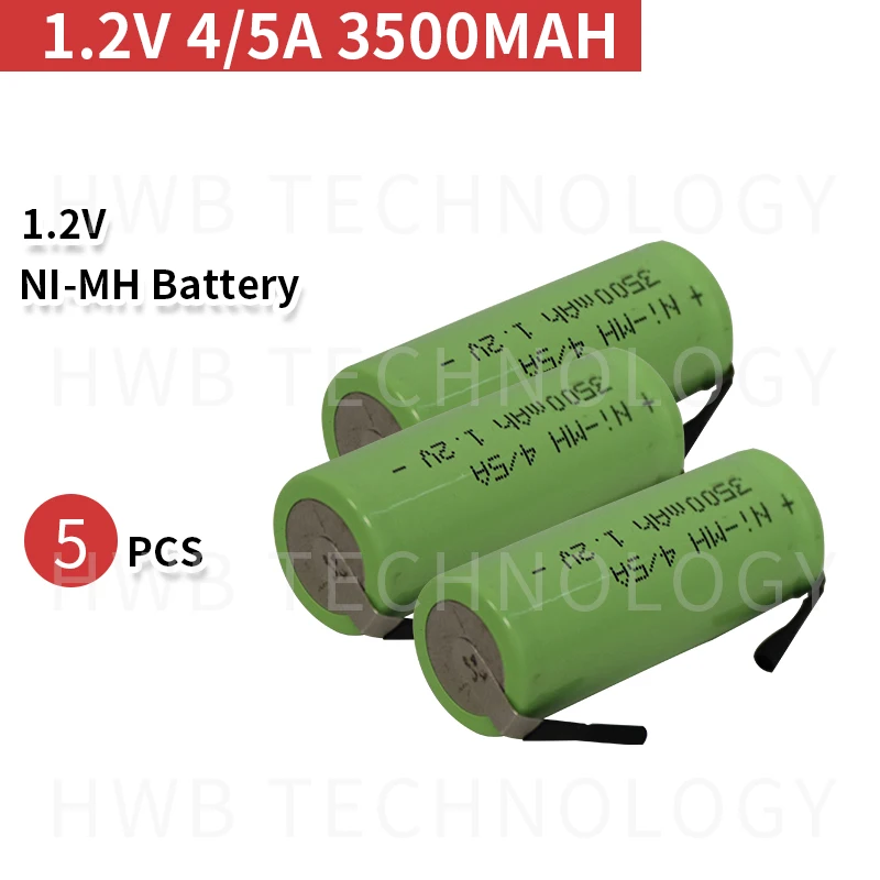 KX Оригинальный Новый 1 2 V 4/5A 3500mAh Ni-Mh 4/5 A Ni Mh перезаряжаемая батарея с контактами