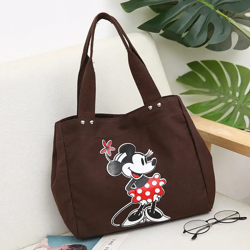 Disney женская сумка на плечо модная Холщовая Сумка Микки Маус дамская сумка большая емкость Минни Повседневная сумка на плечо шоппер - Цвет: 5