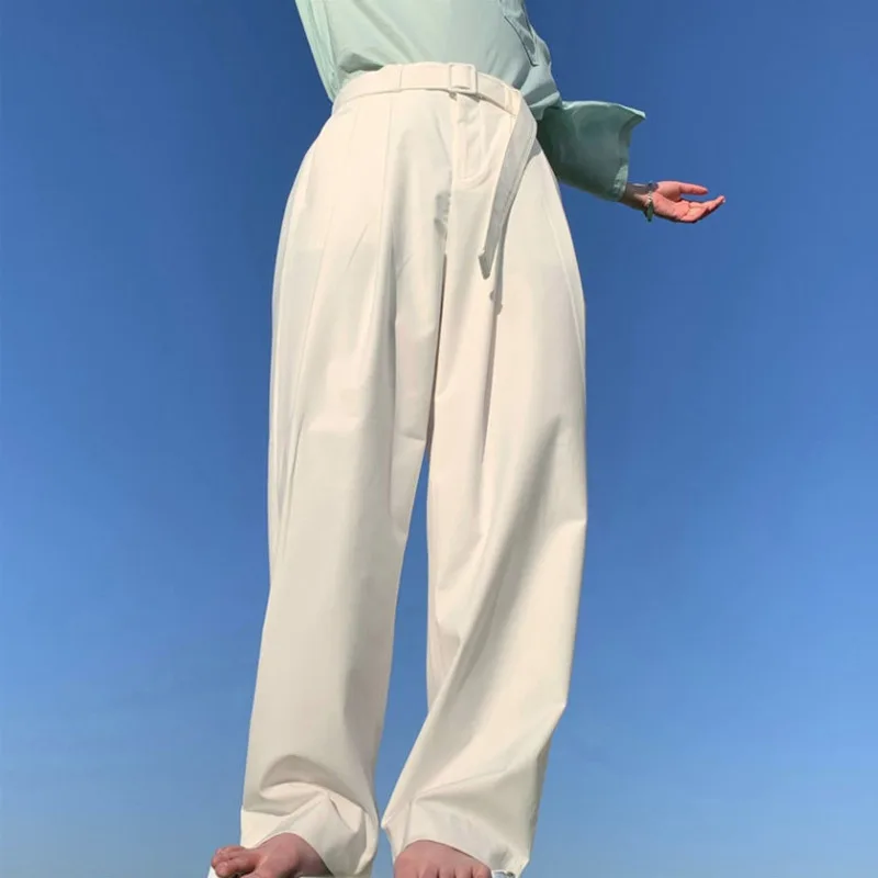 

Korean Style Straight Casual Pants Men's Fashion Solid Color Business Dress Pants Men Streetwear Loose Suit Pants Men Trousers