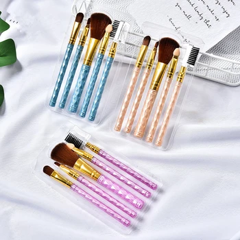 

5Pieces Threaded rod makeup brush set eye shadow blusher eyelash eyebrow beauty tools foundation brush wholesale