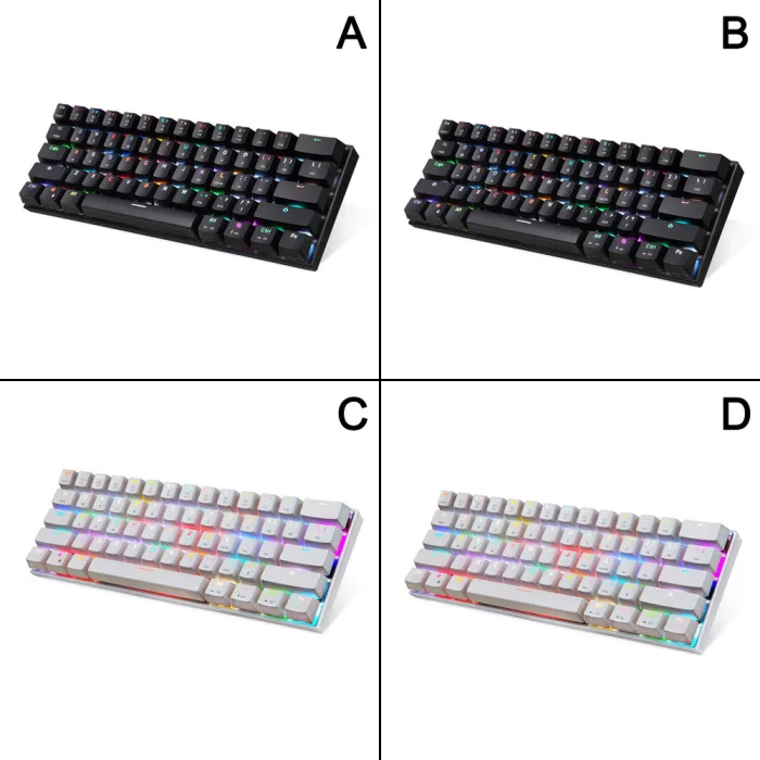 Проводная Механическая клавиатура Bluetooth с RGB подсветкой 61 клавиатура и клавиши для планшетных ноутбуков ING-SHIPPING