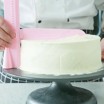 

DIY Cake Scraper Smoother Adjustable Fondant Spatulas Cake Edge Smoother Cream Decorating Bakeware Tableware Kitchen Cake Tool