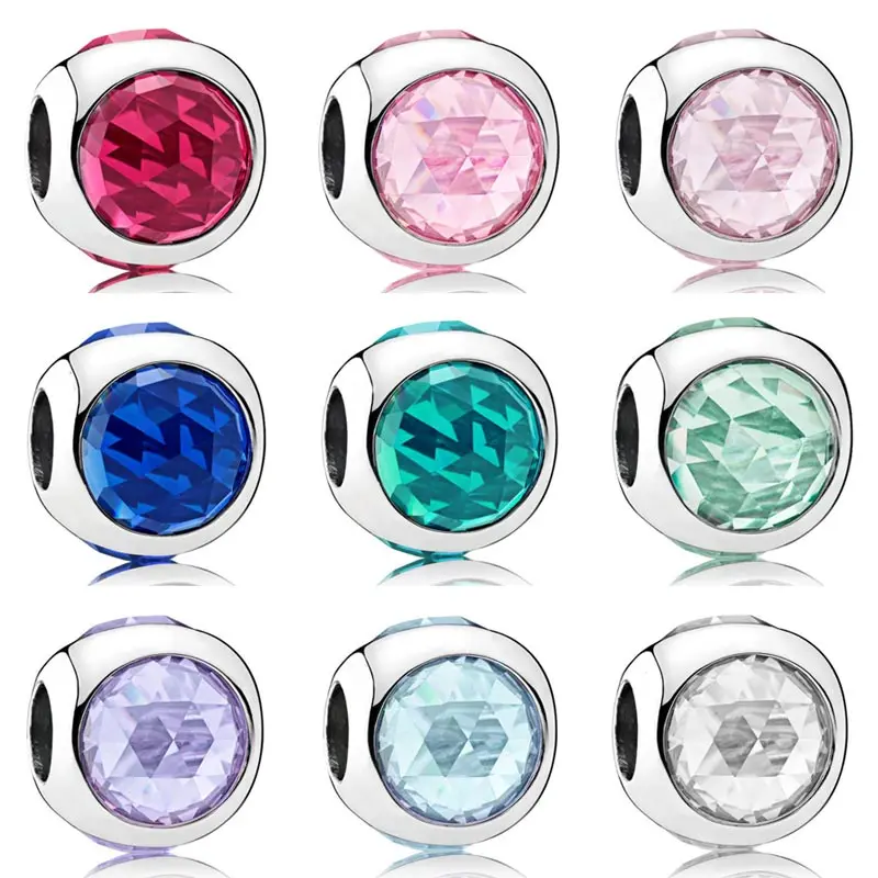Multicolor Radiant Droplets With Cubic Zirconia Charms Fit Bracelet Bangle 925 Sterling Silver Bead Charm Diy Jewelry Multicolor Radiant Droplets With Cubic Zirconia Charms Fit Bracelet Bangle 925 Sterling Silver Bead Charm Diy Jewelry