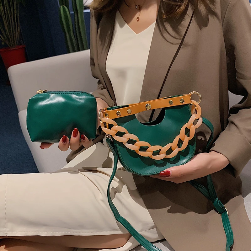 

Fashion Crossbody Bags For Women 2019 Luxury Handbags Women Bags Designer PU Leather Chains Purses And Handbags Sac A Main