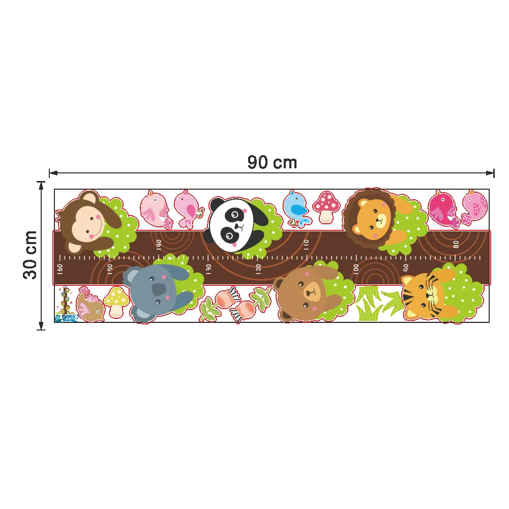 180 стиль Taobao панда зоо наклейки для измерения роста детская комната окружающей среды декоративные наклейки на стену