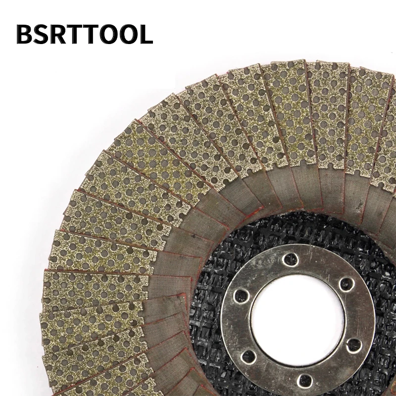 BSRTTOOL 4/5 inch Diamond Grinding Wheels Electroplated Flap Disc Marble Concrete Abrasive Pads For Angle Grinder Sanding 1Pc