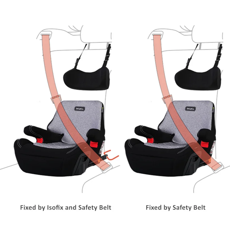 ALWAYSME Solid Color Child Car Seats With ISOFIX and Head Support Pillow and Foot Rest