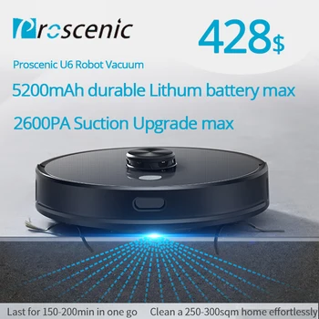 شراءProscenic U6 جهاز آلي لتنظيف الأتربة Proscenic U6 WLAN الليزر والملاحة 2-في-1 خزان المياه Nidec المحرك 2700PA دعم اليكسا التحكم