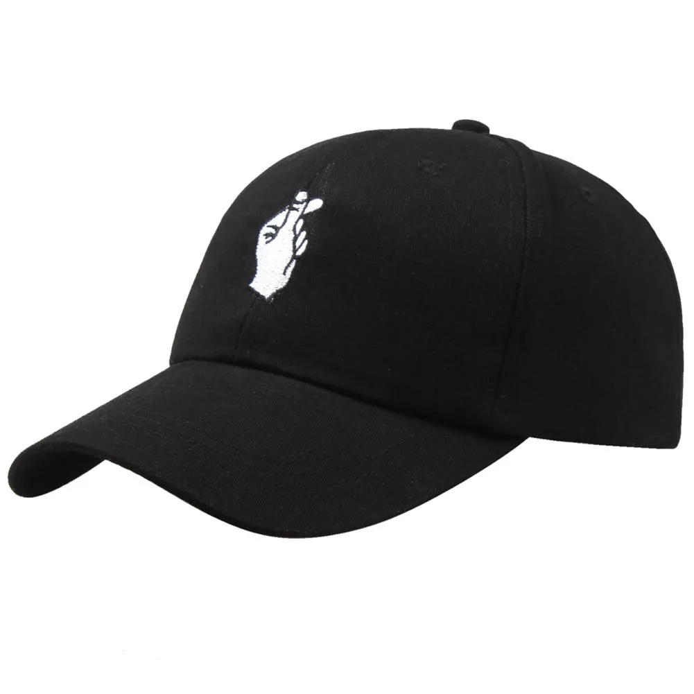 

New Fashion Summer Korean Baseball Cap Cotton Adjustable Sun Hat Men And Women Hip Hop Caps Finger Gesture Snapback Hats SCI88