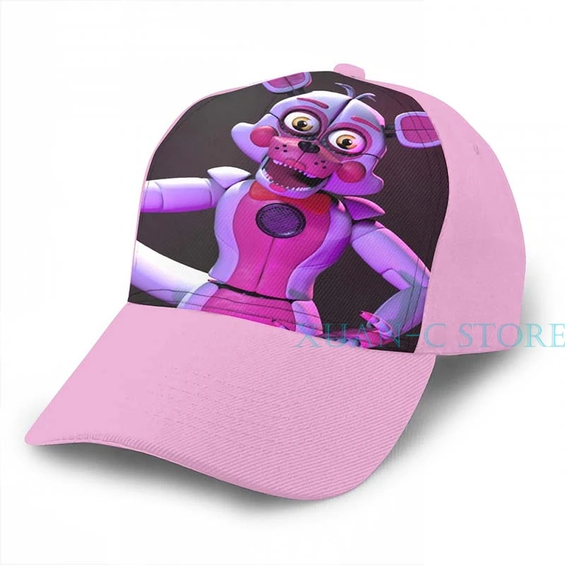 Funtime Foxy баскетбольная Кепка(2) мужская и женская модная черная шляпа унисекс с принтом - Цвет: Pink