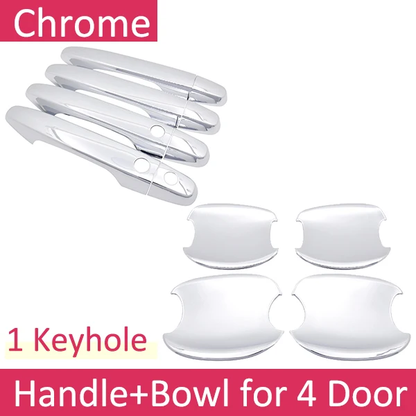 HandleBowl 2 Button Роскошный хромированный внешний комплект для отделки дверных ручек для Honda Civic 2012 2013 MK9 аксессуары для автомобиля наклейки 4 двери - Название цвета: HandleBowl 2 Button