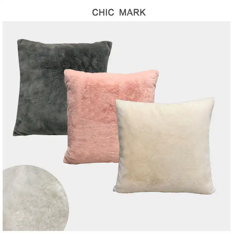 Soft Simple Cushion Cover Solid Color Velvet Pillow Case for Sofa Home Décor 