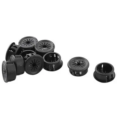 

10Pcs 19mm Dia Universal Black Plastic Cable Pipe Snap Bushing Protector