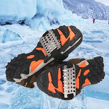 

1 Pair 26 Tooth Anti-Skid Snow Ice Climbing Shoe Spikes Crampons Cleats Overshoes Crampons Outdoor Climbing Accessories