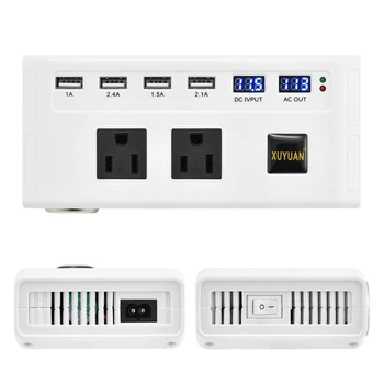 

200W Car Power Inverter DC 12V to AC 110V/220V Voltage Converter Short Circuit Automatic Protection Auto USB Inverter