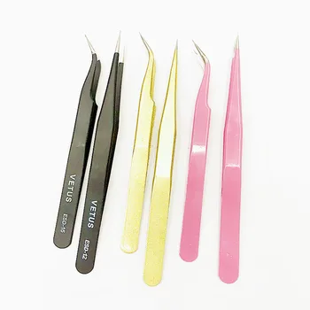 

Anti-static ESD Stainless Steel Tweezers Eyelash curler Maintenance Tools Precision Curved Straight Tweezers Repair Tools