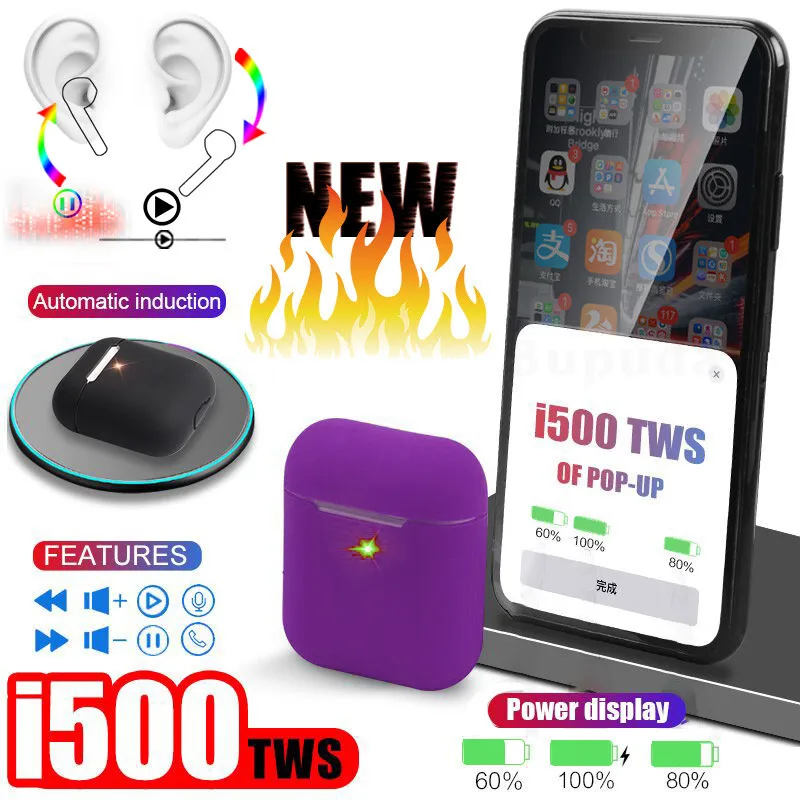 

i500 Tws Aire 2 Separate use Bluetooth earphone PK W1 H1 Sensor Earbuds Wireless charging PK i200 i1000 i2000 i10 i60 i100 TWS