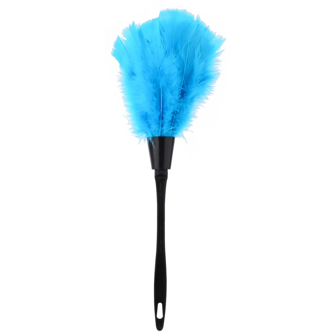 Multicolor Feather Duster Anti Static Dust Brush Black Plastic Handle