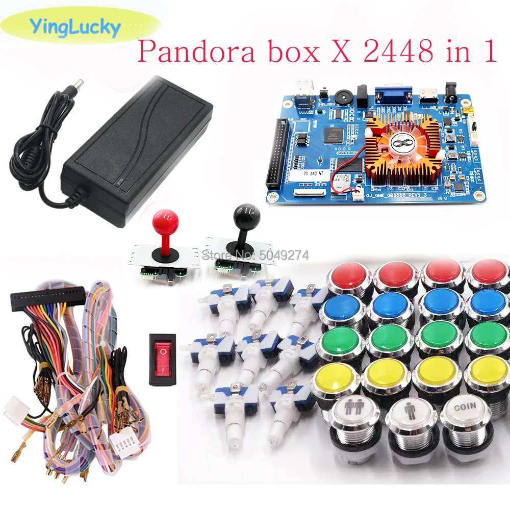  Pandora Box 3D 2448 kit DIY Arcade Kit + 33mm LED buttons + Copy SANWA Joystick Arcade Console mach - 4000217772324