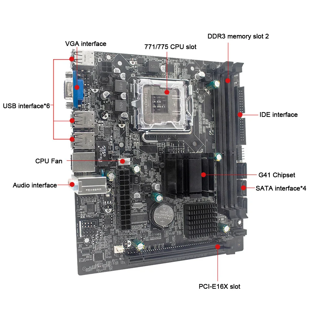 LGA771/775 разъем настольный компьютер практичный двухканальный высокоскоростной модуль DDR3 памяти PCI Express аксессуары материнская плата