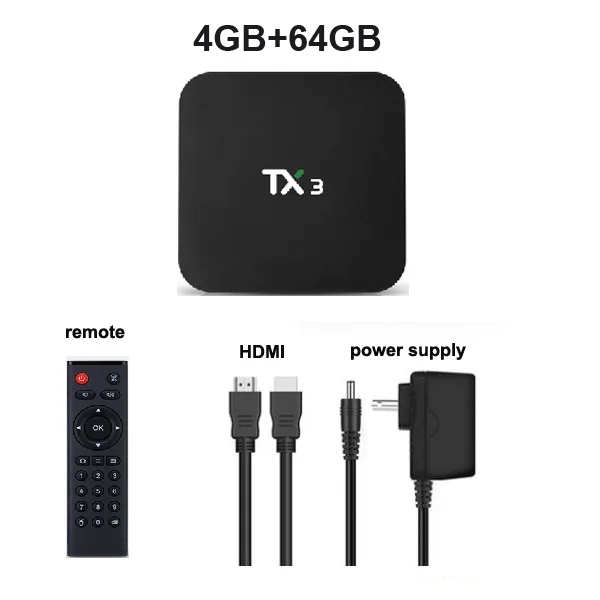 ТВ-приставка Tanix TX3 Android 9,0 Amlogic S905X3 H.265 8K Netflix HDR 2,4G/5 GHz Dual Wifi BT 4,2 смарт-приставка медиаплеер - Цвет: 4GB 64GB