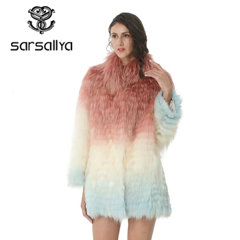 

2019 Winter Women Real Fox Fur Coat Luxury Natural Fox Fur Jacket With Fur Collar Cuff Fashion Real Fur