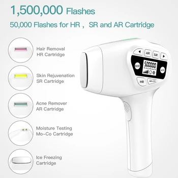 

Epilator Hair Removal Permanent Device for Arm Leg Bikini Armpit 1,500,000 Flashes 5-in-1 Painless Laser IPL Hair Removal