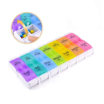 

Digital Warehouse Rainbow Medicine Pill Seven-day Portable Storage Box Suitable for Pills Work Drug Management Container