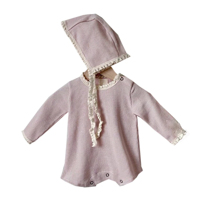 

Summer babies baby romper cotton triangle even body climb clothes boys and girl coat + hat 0-2 years old Beibei quality clothing