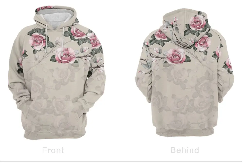 MODAVELOCE вишня Толстовка в Лепесток полиэстер с шерстью для мужчин толстовки кофты аниме уличная Мужская толстовка хип хоп - Цвет: Retro Roses
