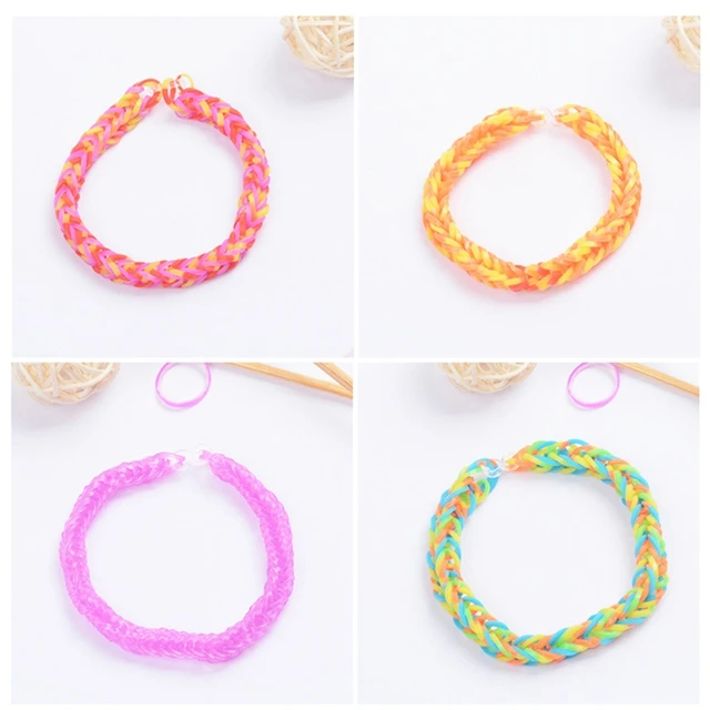 New 1500pcs Rainbow Rubber Bands Set Kid Multi-functional Classic Practical Funny DIY Toys Rainbow Woven Bracelet for Girl Gifts 6