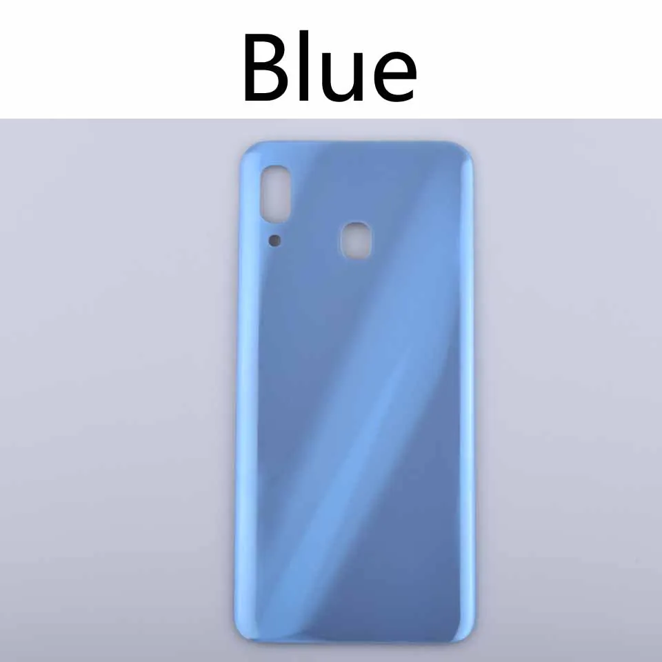 10шт \ Лот для samsung Galaxy A30 A305 A305F SM-A305F корпус крышка батареи задняя крышка чехол задняя дверь шасси оболочка для A30 - Цвет: Blue