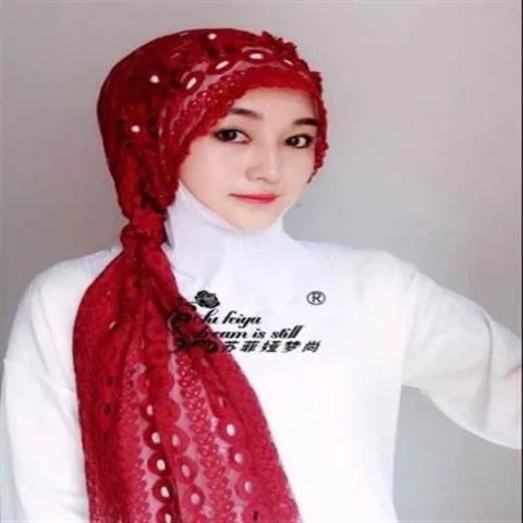 Мусульманский шарф с аппликацией для девочек