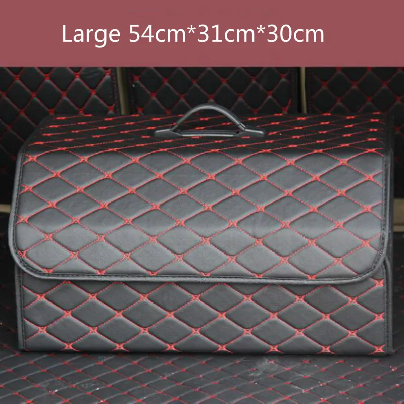 Red Large Автомобильный багажник органайзер; контейнер для хранения сумка Авто мусора инструмента сумка из искусственной кожи складной хранения груза средства ухода для автомобиля, автомобильные аксессуары - Цвет: Red Large
