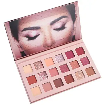 

18 Colors New Nude Eye Palette Make up Matte Eyeshadow Shimmer Waterproof Glitter Eyeshadow Rosy Pink Pigment Powder Cosmetics